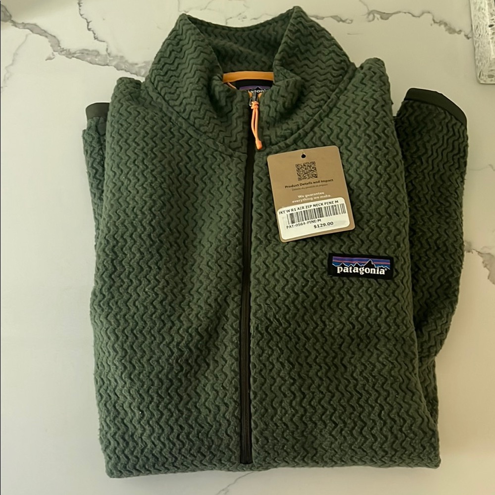 Patagonia Olive Textured Zip-Up Fleece